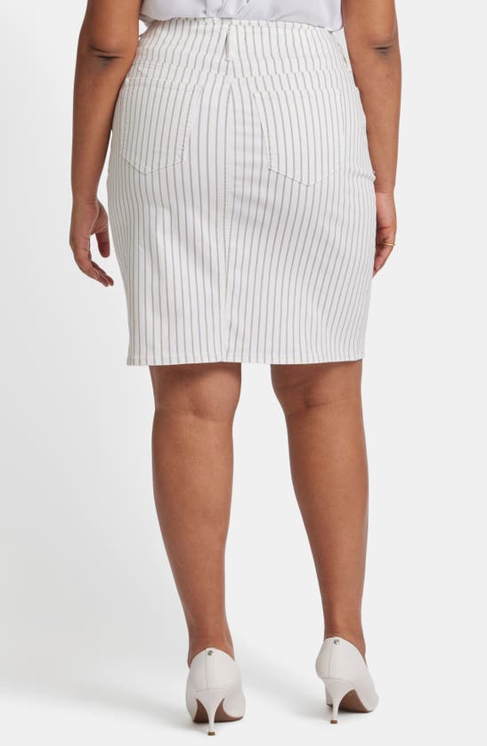 Shop Nydj Hollywood Pencil Denim Skirt In Beach Cruise Stripe