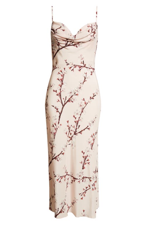 Shop Alexander Mcqueen Cherry Blossom Silk Cocktail Slipdress In Ice Pink