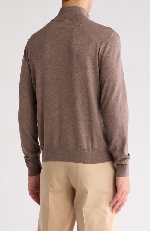 Tom Baine Solid Quarter Zip Pullover In Brown