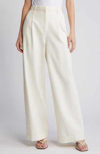Tory Burch - Crepe de chine pleated pants, white/ivory, for women