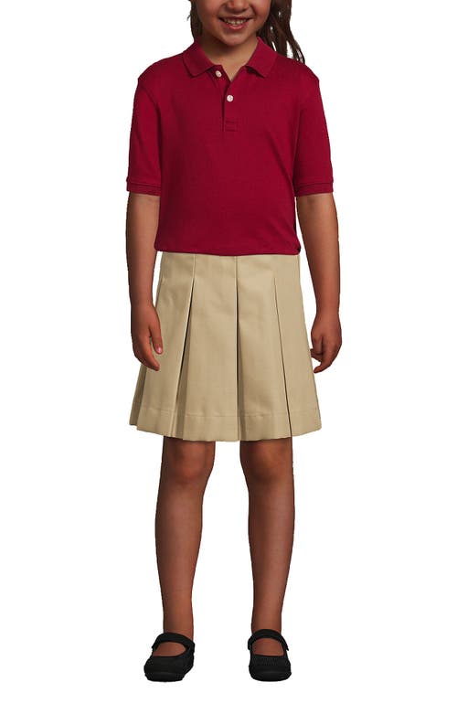 Lands' End School Uniform Kids Short Sleeve Interlock Polo Shirt In Neutral