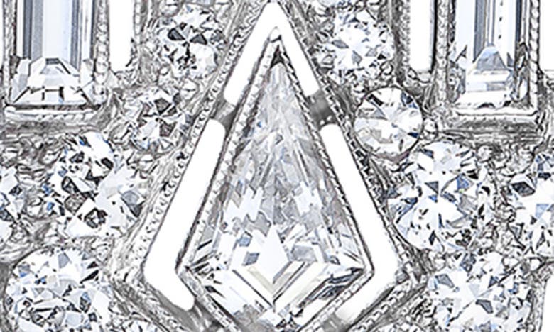 Mindi Mond Dangling Deco Shield Diamond Drop Earrings In Platinum/diamond