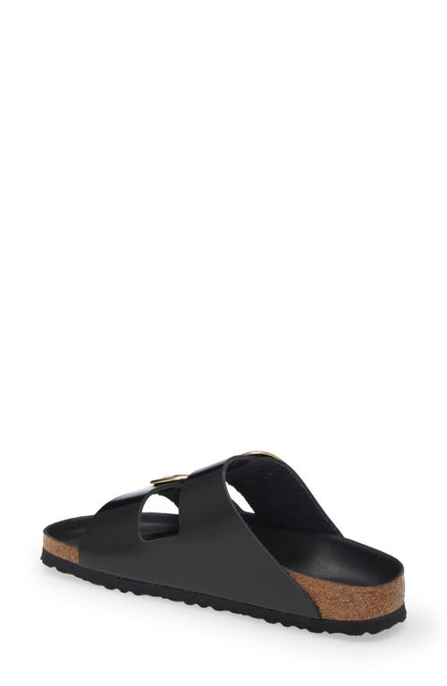 Shop Birkenstock Arizona Big Buckle Slide Sandal In High Shine Black