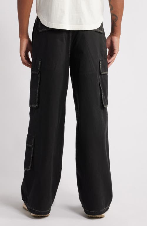 Shop Boiler Room Worn Seam Cargo Pants In Worn Black