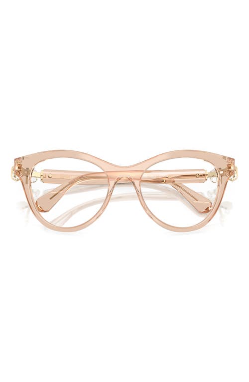 Swarovski 52mm Round Optical Glasses In Beige