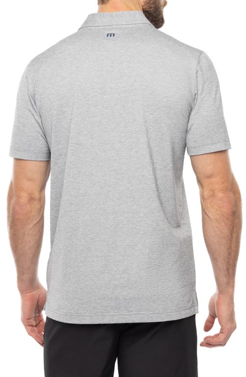 Travismathew Captain's Table Stripe Piqué Polo In Heather Med Grey