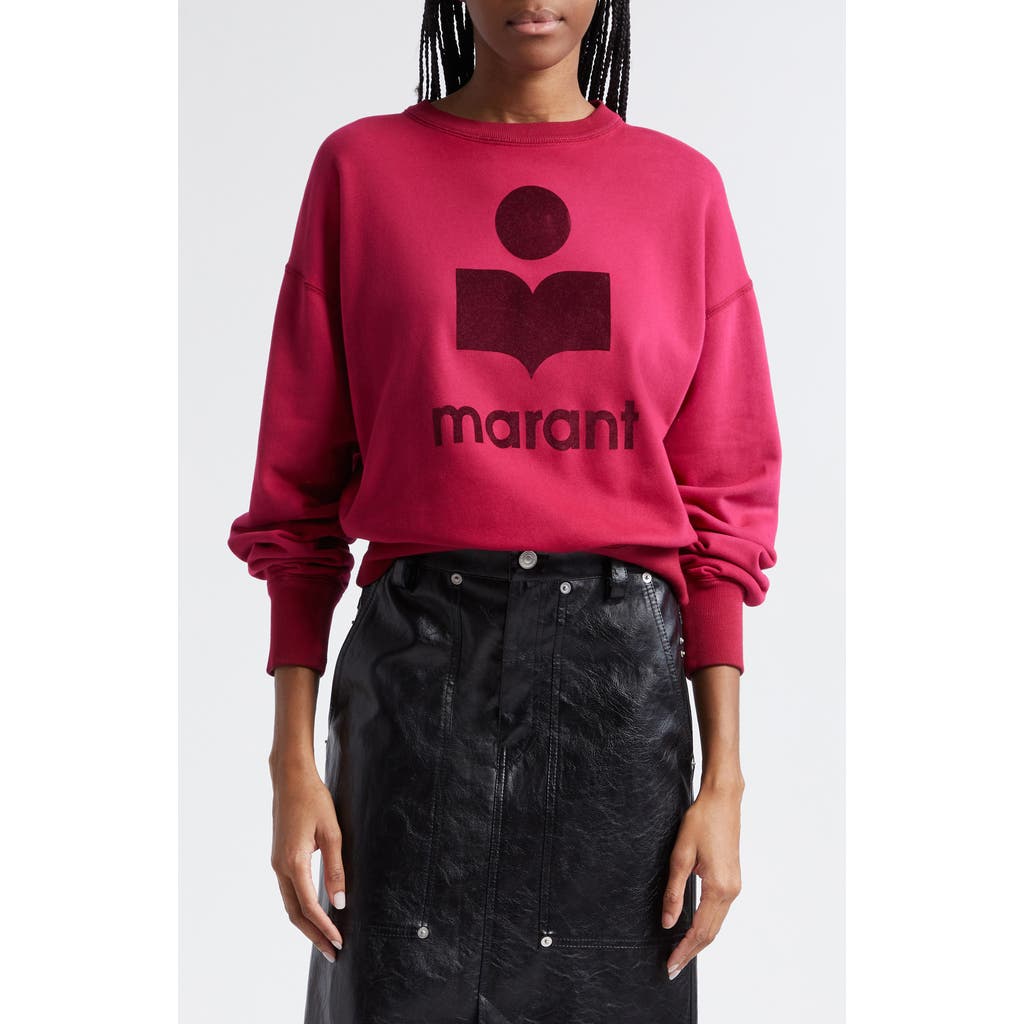 Isabel Marant Étoile Mobily Logo Jersey Sweatshirt In Raspberry
