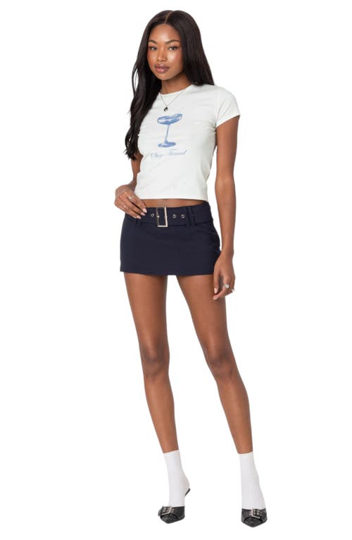 Edikted Duna Belted Miniskort In Navy