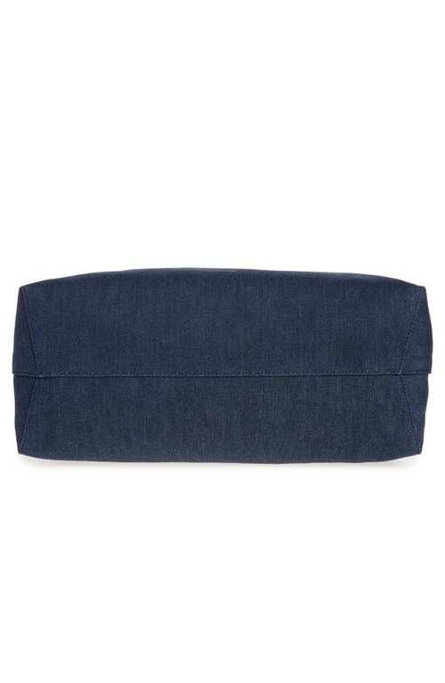 Shop Mansur Gavriel Maxi Candy Denim Hobo Bag In Dark Blue