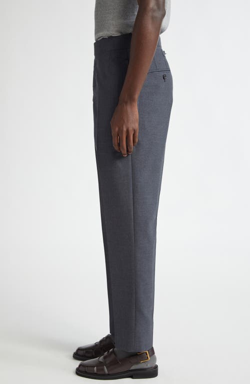 Thom Browne Mid Rise Wool Blend Backstrap Pants In Dark Grey