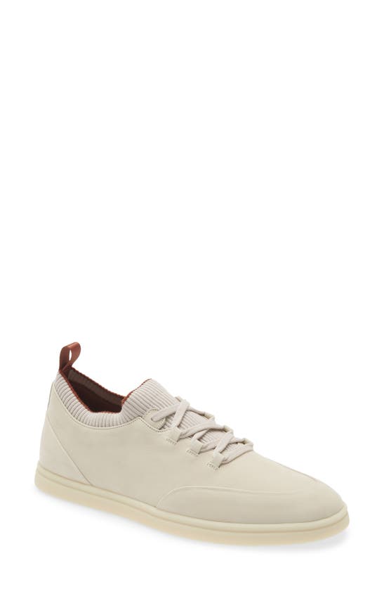 Loro Piana Soho Leather Sneaker In A211 - Almond