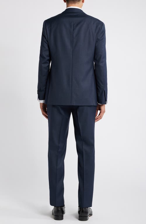 Shop Canali Kei Trim Fit Navy Wool Suit In Dark Blue