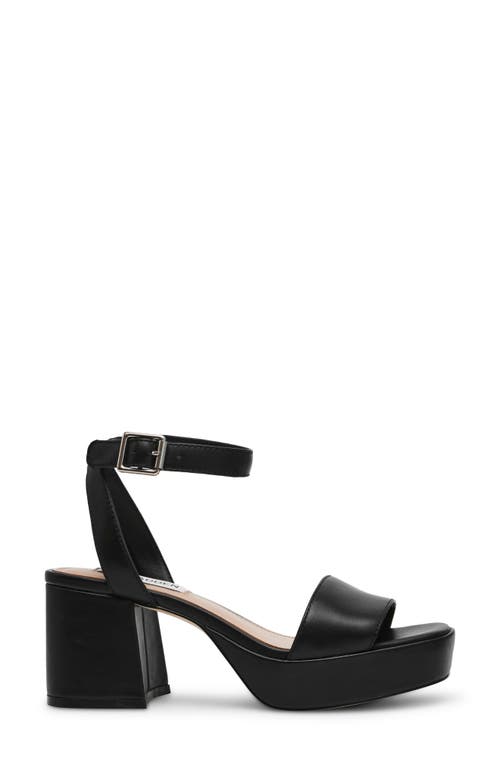 Shop Steve Madden Mercerr Ankle Strap Platform Sandal In Black Leather