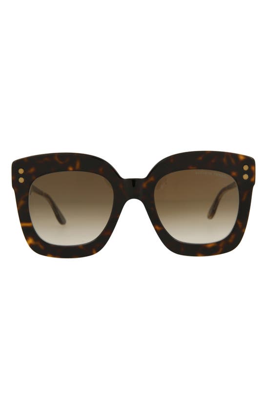 Bottega Veneta 51mm Square Sunglasses In Havana Crystal Brown