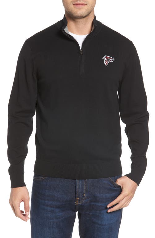 Cutter & Buck Atlanta Falcons - Lakemont Regular Fit Quarter Zip Sweater in Black at Nordstrom, Size 2Xlt