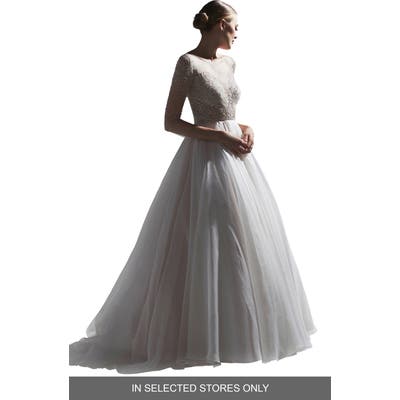 Watters Tessa Beaded Silk Organza & Tulle Wedding Dress, Size IN STORE ONLY - Ivory