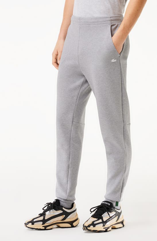 Lacoste Men's Solid Active Double Face Slim Fit Joggers In Cca Argent Chine