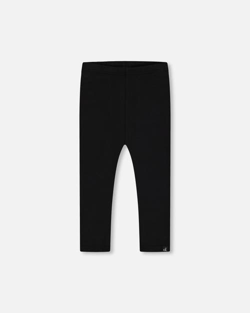 Shop Deux Par Deux Baby Girl's Rib Leggings Black In Anthracite