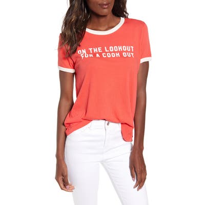 Wildfox On The Lookout Johnny Ringer Tee, Red
