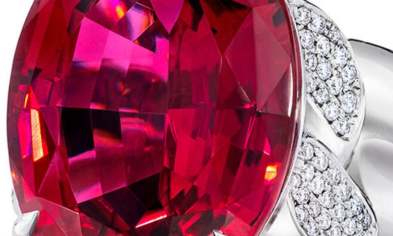 Shop Mindi Mond Rubellite Tourmaline & Diamond Ring In 18kwg