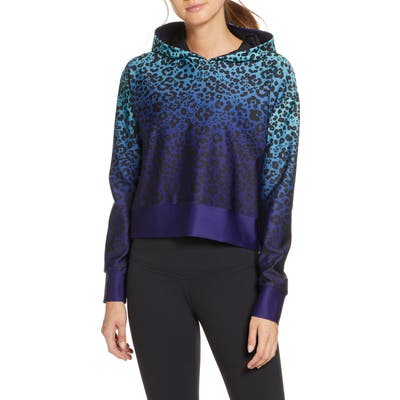 Cor Designed By Ultracor Ombre Leopard Crop Hoodie, Blue
