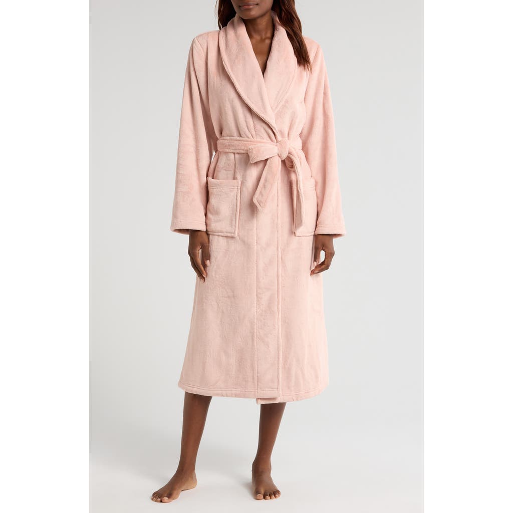 Nordstrom Shawl Collar Plush Longline Robe In Pink Smoke