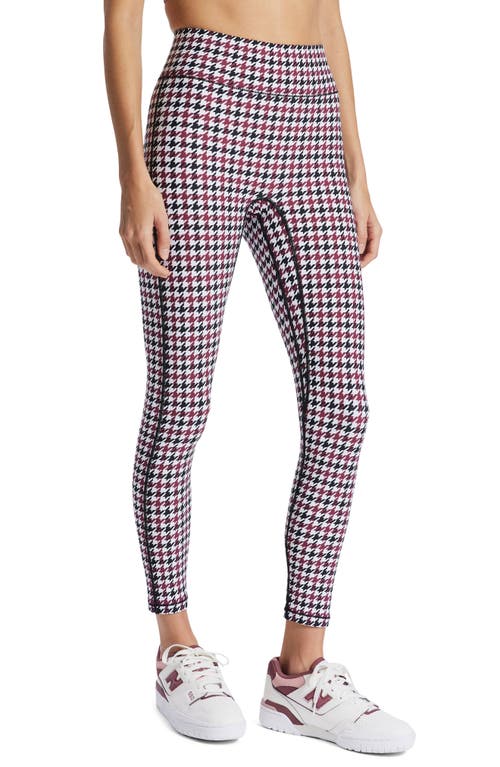 BANDIER Center Stage Houndstooth Leggings Cordovan at Nordstrom,
