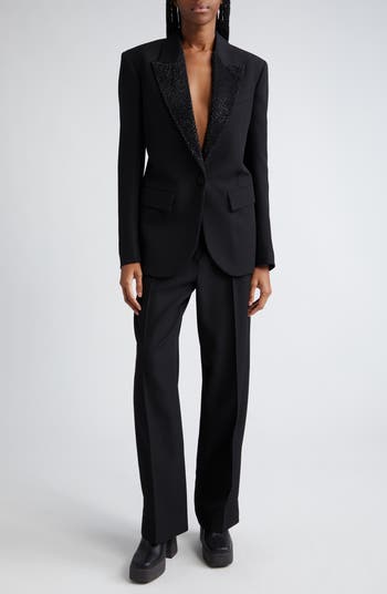 Stella McCartney Crystal Embellished Wool Tuxedo Jacket Nordstrom