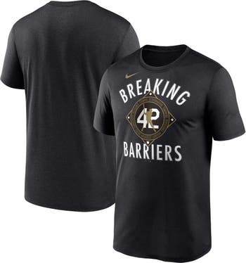 Men's Nike Jackie Robinson Black Brooklyn Dodgers Cooperstown Collection Breaking Barriers Performance T-Shirt Size: Large