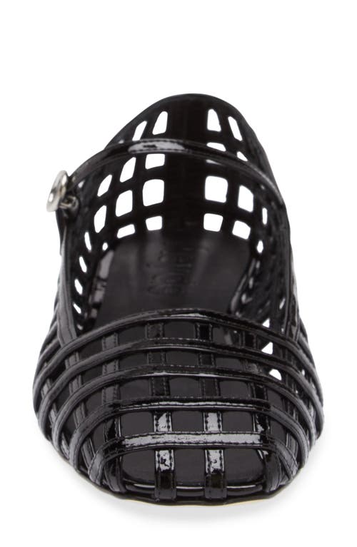 Aeyde Uma Caged Cut-out Patent-leather Mary Jane Ballet Flats In Black