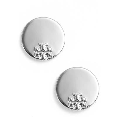Tory Burch Serif Stripe Disc Stud Earrings
