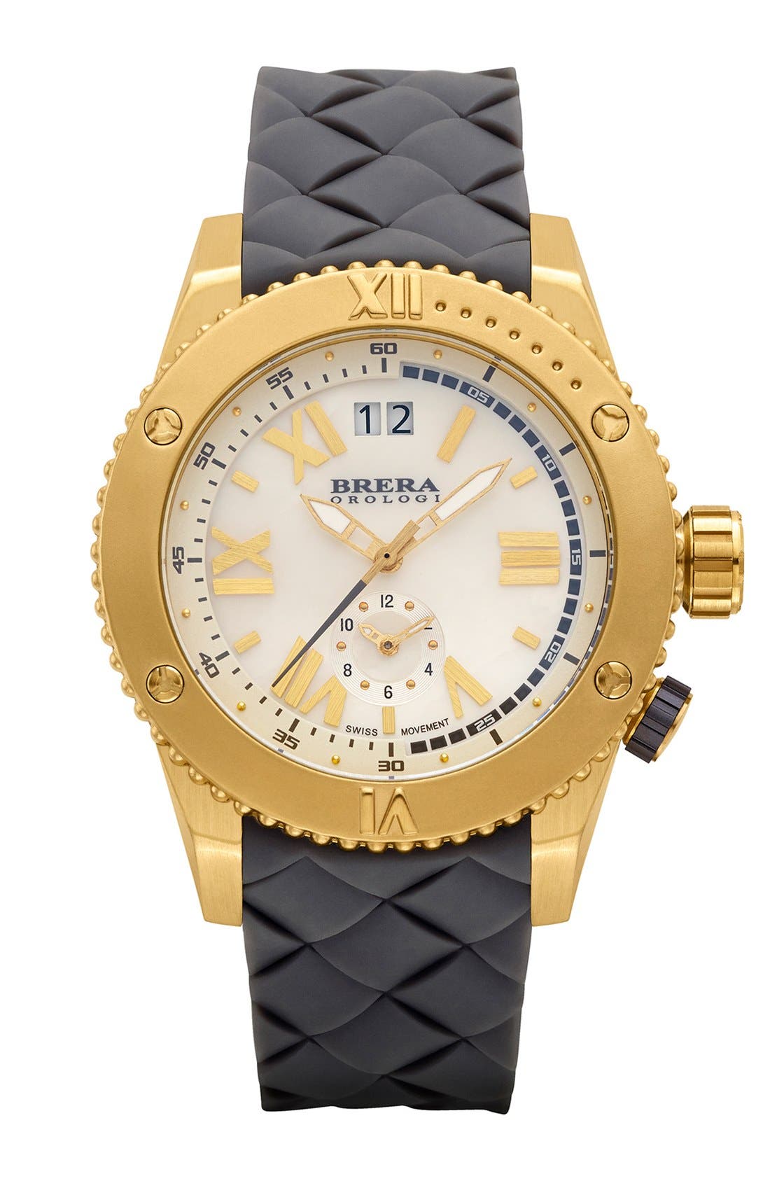 Brera 'Sirena' Woven Silicone Strap Watch, 40mm Nordstrom