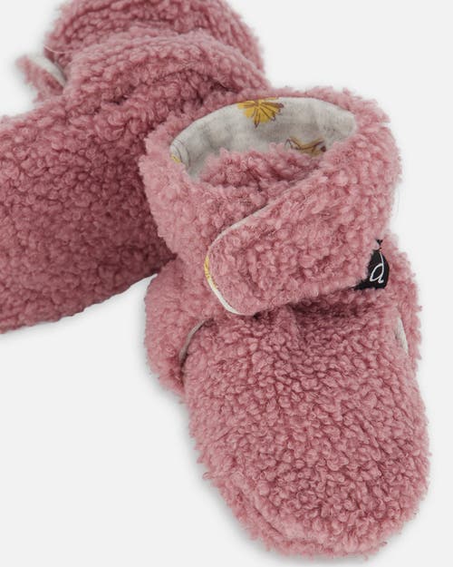 Shop Deux Par Deux Baby Girl's Soft Fleece Slippers Woodrose