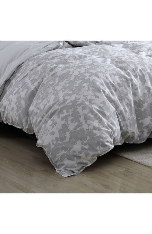 Kenneth Cole Merrion Abstract Print Comforter Set In Light Grey