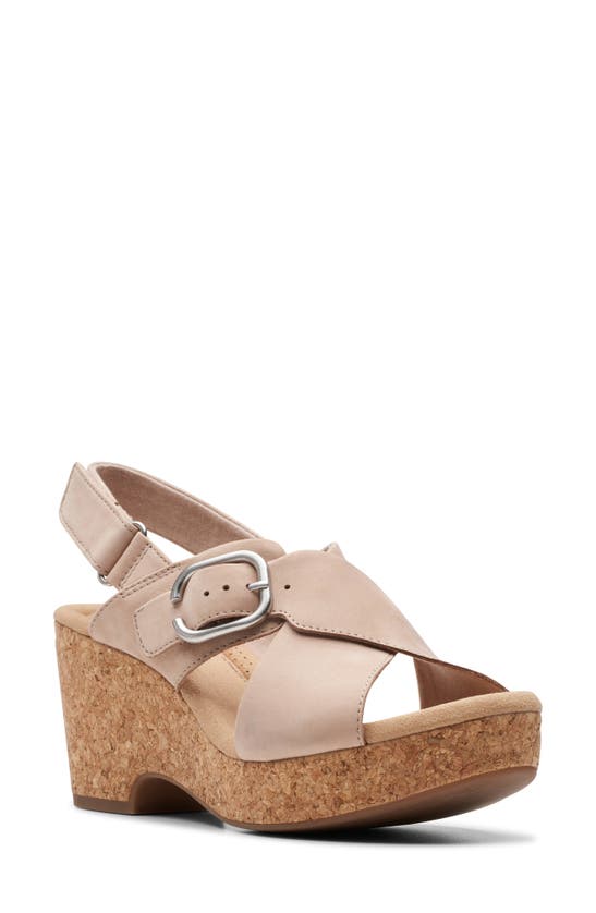 Shop Clarks ® Giselle Dove Platform Sandal In Sand Nubuck