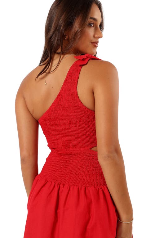 Petal And Pup Petal & Pup Allison One-shoulder Cotton Minidress In Red