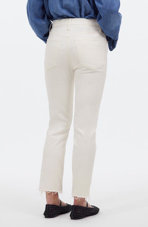 Madewell The Perfect Vintage High Rise Tapered Leg Raw Hem Jeans In Tile White