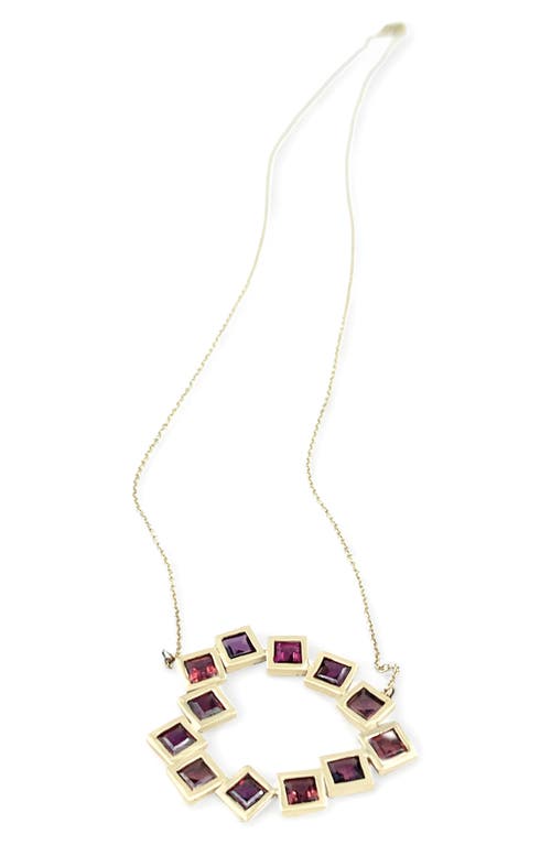 Shop Leslie Paige Garnet Heart Pendant Necklace In Yellow Gold/garnet