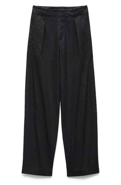 Rag & Bone Donovan Linen Blend Wide Leg Pants In Black