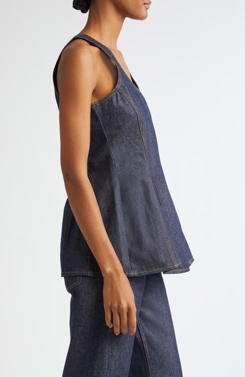 Shop Bite Studios Godet Organic Cotton Denim Tank In Dark Blue Wash