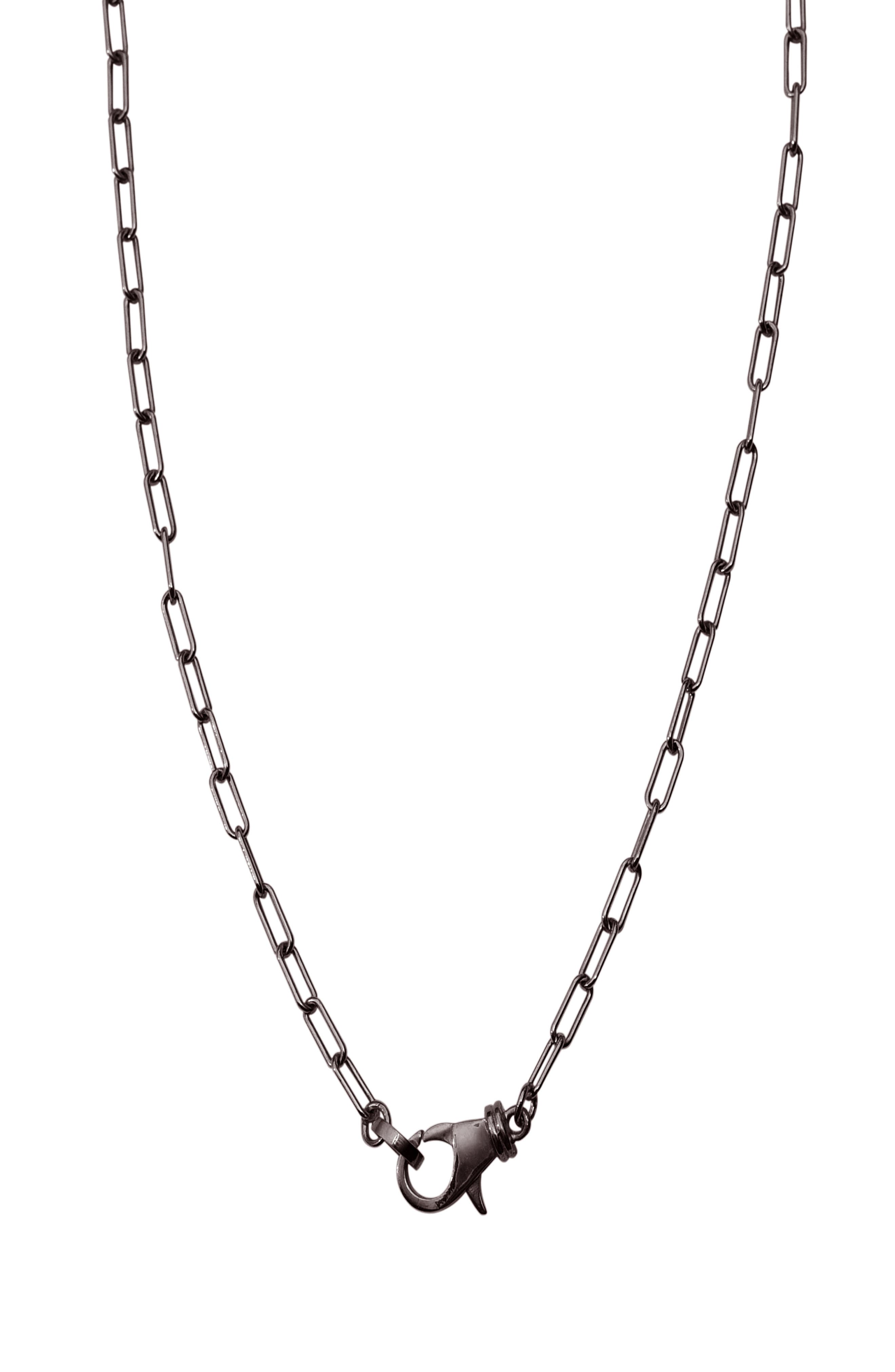 Adornia Paper Clip Chain Necklace In Grey