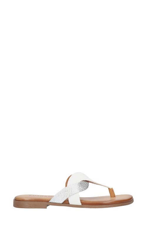 Shop Tuscany By Easy Street® Abriana Flip Flop In White/silver Faux Leather