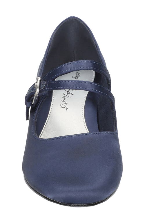 Shop Easy Street Meryl Mary Jane Pump In Navy Satin