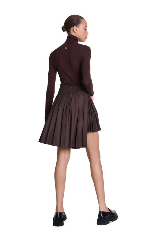 Maje Wool-silk Sweater In Brown
