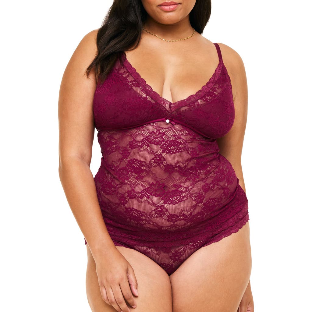 Adore Me Rosaline Cami & Hipster Panty Set In Dark Purple