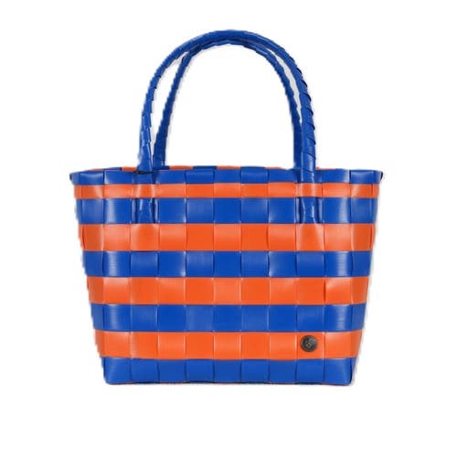 Handed By Paris Spirit Recycled Tote Bags In Cobalt Blue/orange