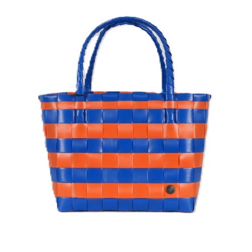 Shop Handed By Paris Spirit Recycled Tote Bags In Cobalt Blue/orange