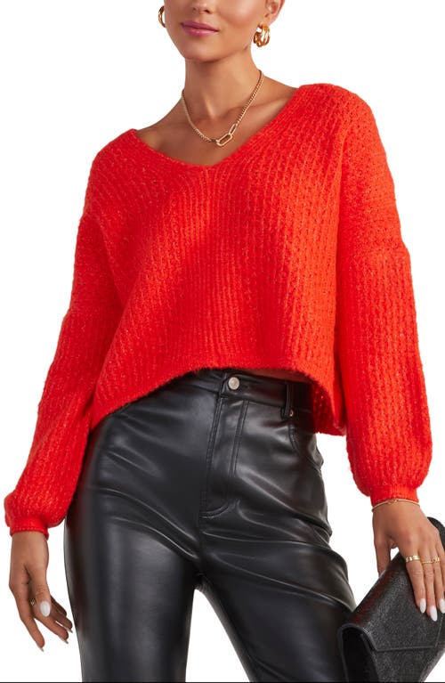 Egremont V-Neck Crop Sweater in Orange