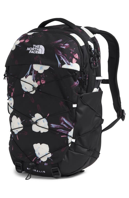 The North Face Borealis Water Repellent Backpack In Tnf Black Winter Flowers Print