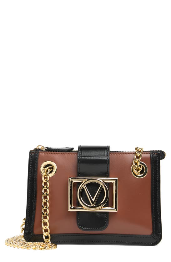Valentino By Mario Valentino Jane Emblem Shoulder Bag In Black Carob